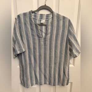 Men’s Blue & White Striped Greek Kurta